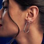 Brinco de prata 925 argola gota base redonda 3,5 cm - Imagem 2