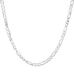 Corrente de prata 925 masculina 3x1 Fígaro 4mm 60cm