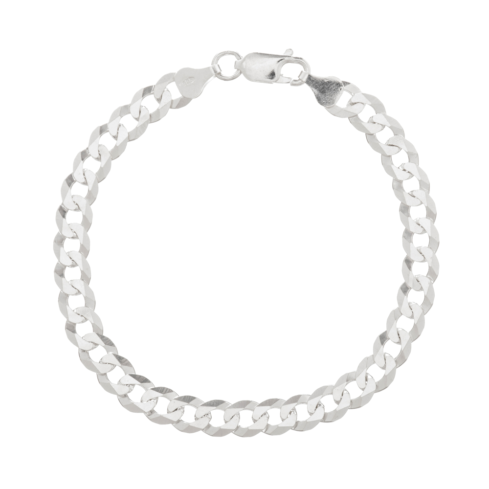 pulseira-de-prata-masculina-groumet-7mm Pulseira de prata 925 masculina Groumet 7mm - Imagem 1