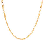 Corrente masculina 3x1 Fígaro 3mm banhada a ouro 18K