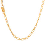 Corrente masculina 1x1 fecho gaveta 4mm banhada a ouro 18K