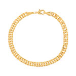 Pulseira masculina Groumet dupla 5mm banhado a ouro 18K