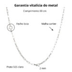 Corrente de prata 925 masculina Cartier 2mm 60cm - Imagem 3