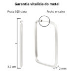 Brinco de prata 925 argola quadrada 3,2 cm - Imagem 3