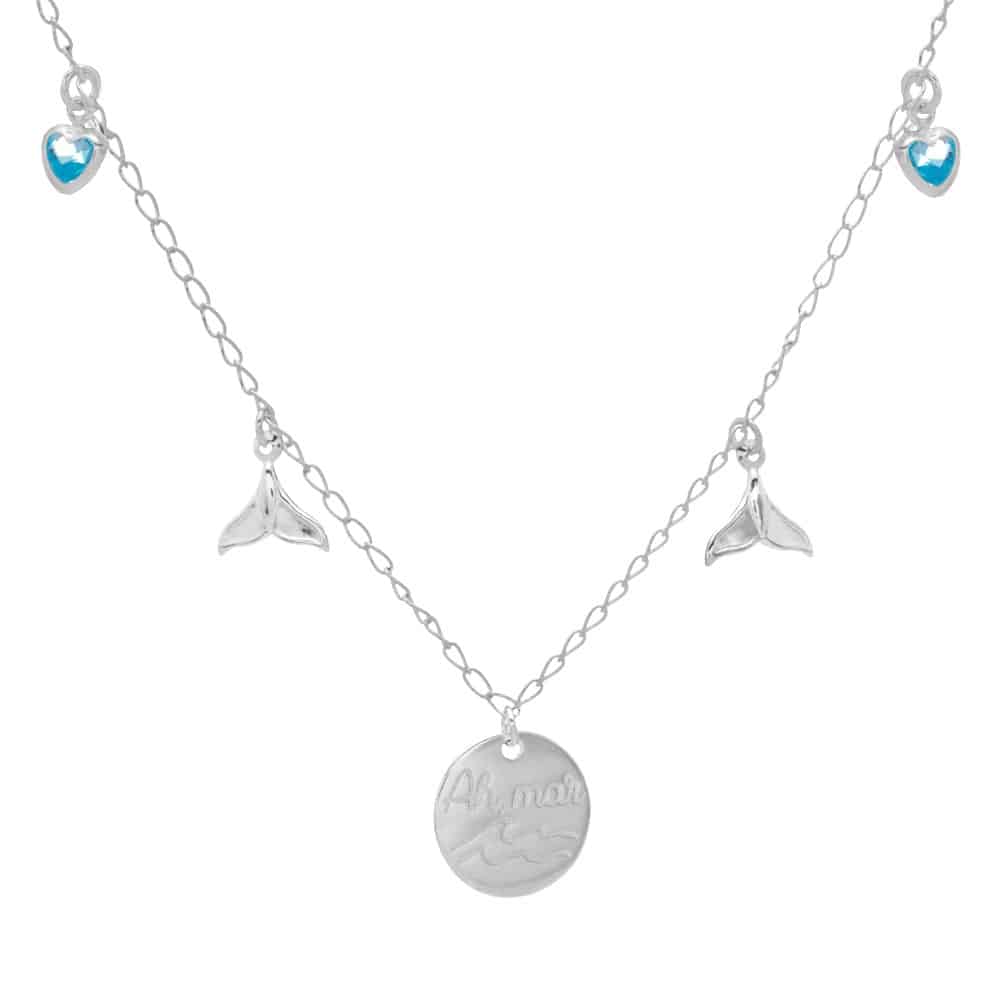 4fc8338974469d6c83f005e03f4b94ac.jpeg Choker de prata 925 medalha ah mar 40 cm - Imagem 1