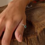 Anel de prata 925 ajustável zircônia oval turmalina paraíba e ponto de luz - Imagem 2