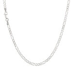 Corrente de prata 925 masculina 3x1 Fígaro 3mm 60cm