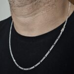 Corrente de prata 925 masculina 3x1 Fígaro 3mm 60cm - Imagem 2
