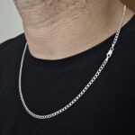 Corrente de prata 925 masculina Groumet 3mm 60cm - Imagem 2