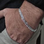 Pulseira de prata 925 masculina Piastrine latinha 6mm - Imagem 2