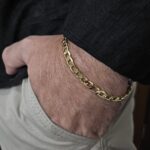 Pulseira masculina Groumet grossa 6mm banhado a ouro 18K - Imagem 2