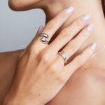 Anel de prata gotas invertidas liso