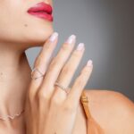 Anel de prata losango vazado liso