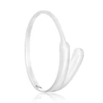 Anel de prata V invertido liso