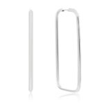 Brinco de prata 925 argola retangular 4,2 cm