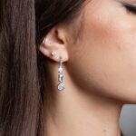 Brinco de prata degradê três zircônias