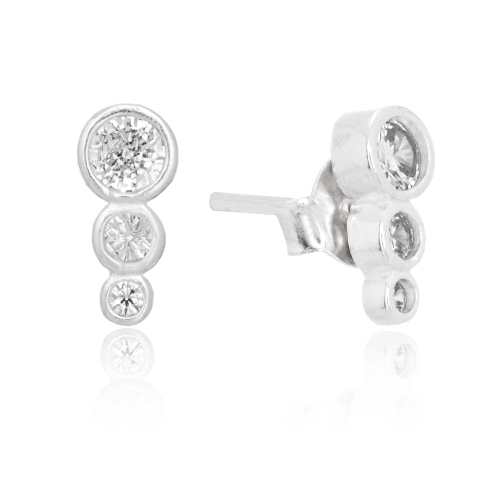 brinco-de-prata-tres-zirconias-crescentes-cristal Brinco de prata três zircônias crescentes cristal