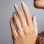 Anel de prata zircônias azul e rosa