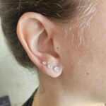 Trio de brincos de prata ponto de luz zircônias