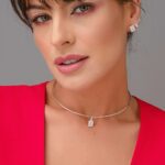 Pingente de prata 925 retangular zircônia cristal bordas trabalhadas - Imagem 2