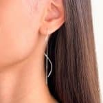 Brinco de prata 925 corrente com fio ondulado - Imagem 2