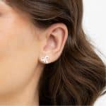 Brinco de prata 925 laço com detalhes - Imagem 2