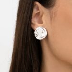 Brinco de prata 925 círculo orgânico - Imagem 2