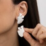 Brinco de prata 925 folha orgânica - Imagem 3