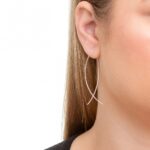 Brinco de prata 925 corrente dois fios rígidos iguais - Imagem 2