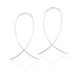 Brinco de prata 925 corrente dois fios rígidos iguais