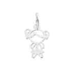Pingente de prata 925 mini menina vazada