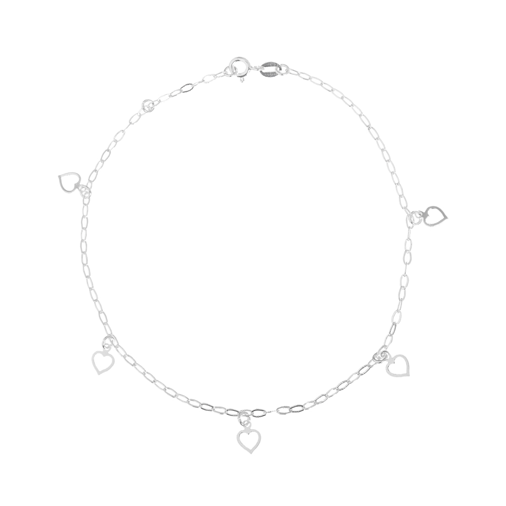 04a31b5a238df7d50b7c77d2a16b0695.jpg Tornozeleira de prata 925 corações vazados pendurados - Imagem 1