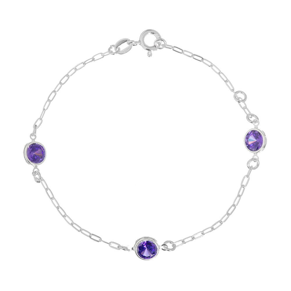 1492d2954a771246fce2ebfc847d7165.jpg Pulseira de prata 925 zircônias redondas maiores ametista - Imagem 1