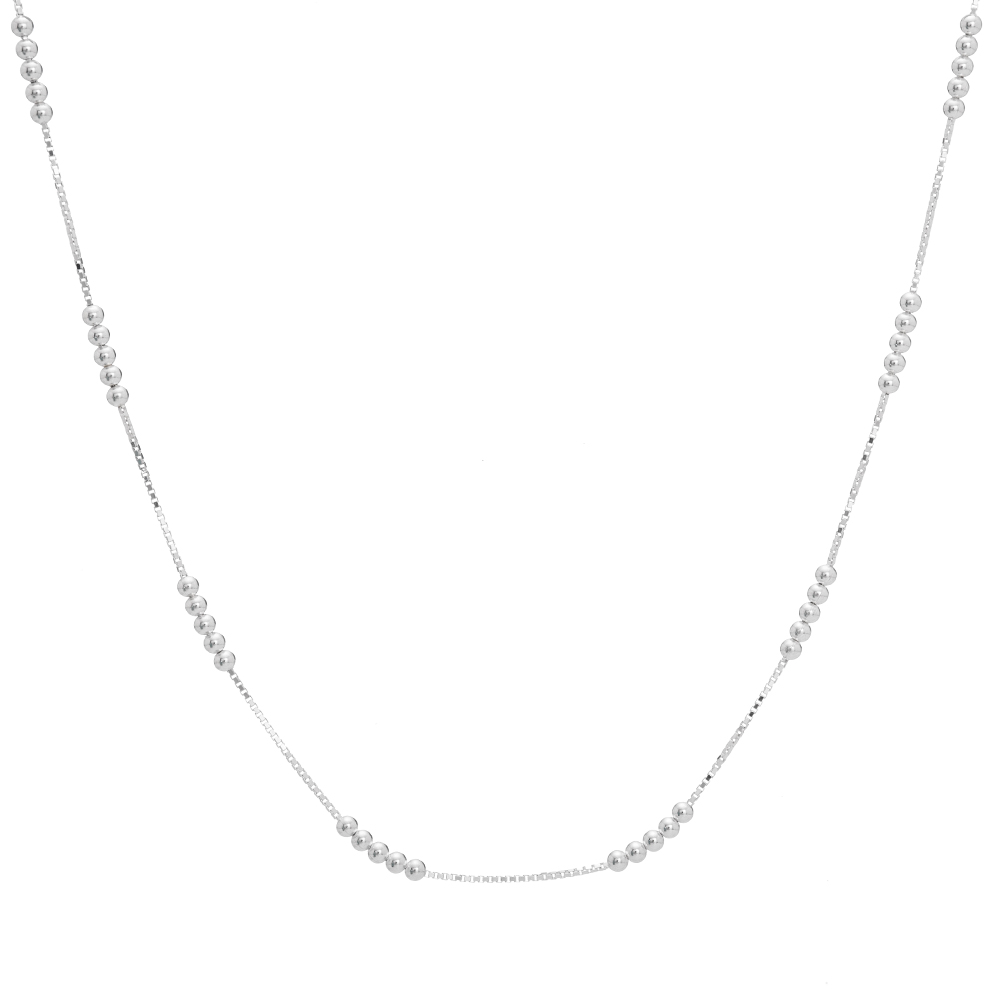 1de1abc8bbc0daf06260b3d79e6b4b95.jpg Corrente de prata 925 veneziana V15 com 5 bolinhas juntas - vários comprimentos - Imagem 1