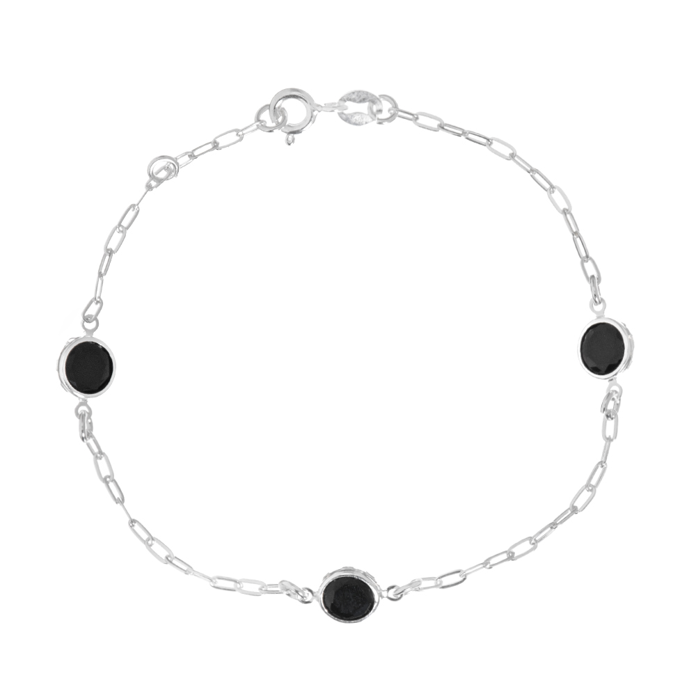 5b49c5d293490dc1d13a56fa77281a3f.jpg Pulseira de prata 925 zircônias redondas maiores pretas - Imagem 1
