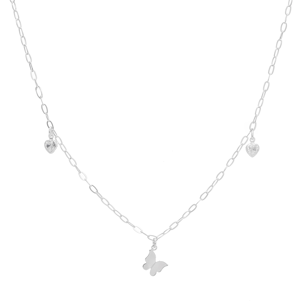 631efacb6f8c33afba946e8729920b6d.jpg Choker de prata 925 borboleta origami e zircônias corações cristal - Imagem 1