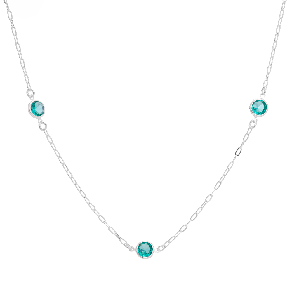 6dd86b846f202c0cd45be04c8cf6143c.jpg Colar de prata 925 tiffany zircônias turmalina 65 cm + extensor - Imagem 1