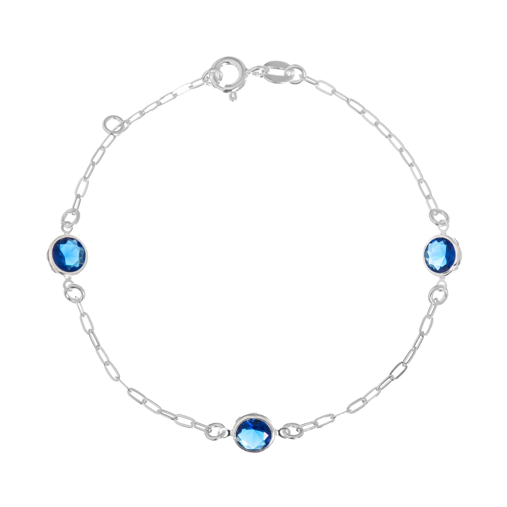 da408d5cbd41999e62c4ff4b2e837348.jpg Pulseira de prata 925 zircônias redondas maiores azul escuro - Imagem 1