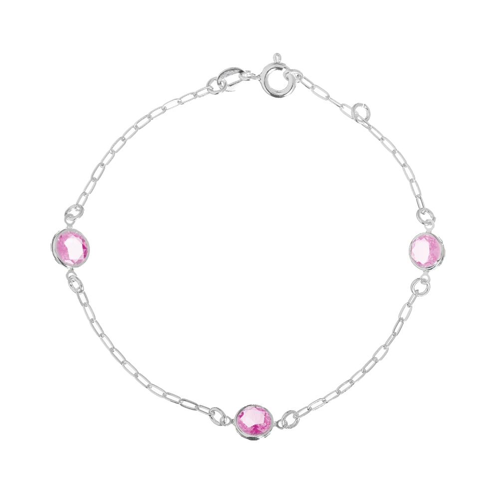 f76ed179875da7a4445715be3c519f7e.jpg Pulseira de prata 925 zircônias redondas maiores rosa - Imagem 1