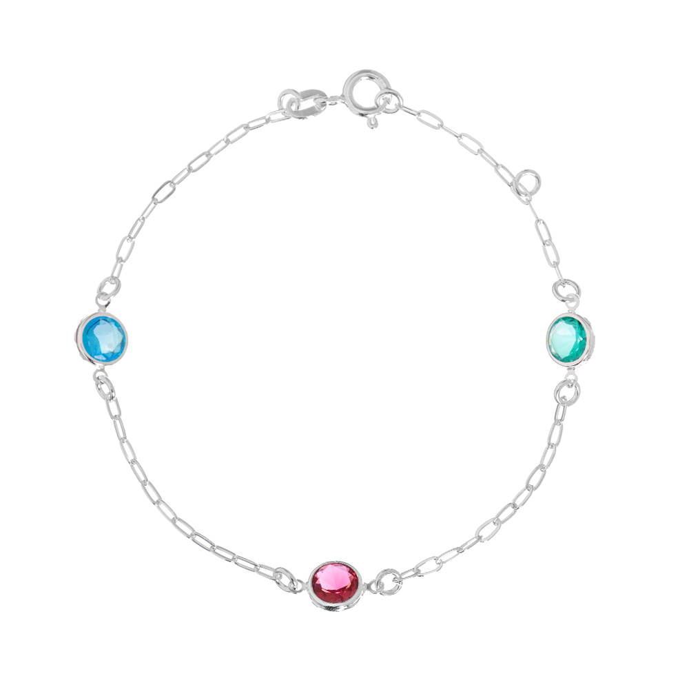 fe24741864a52176183a458ca7b6a251.jpg Pulseira de prata 925 zircônias redondas maiores coloridas - Imagem 1