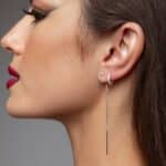 Brinco De Prata 925 Argola Pequena Cravejada Zircônias Cristal - Imagem 3