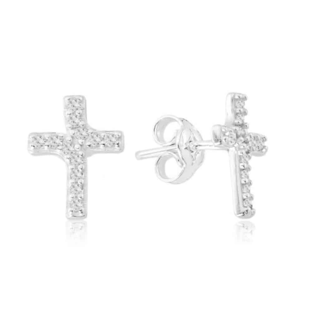 97295dd3a1b8c210cc5816c048c377cb.jpg Brinco de prata 925 cruz cravejada pequeno - Imagem 1