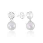 Brinco de prata 925 ponto de luz com pérola