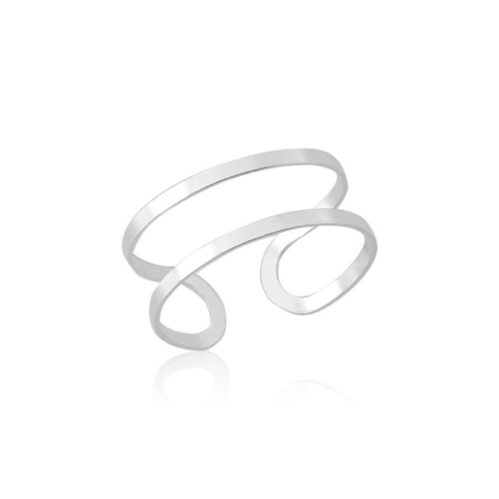 d55eb0e38193149374ddcdc579345fdf.jpg Anel de prata 925 aberto aro duplo vazado - Imagem 1