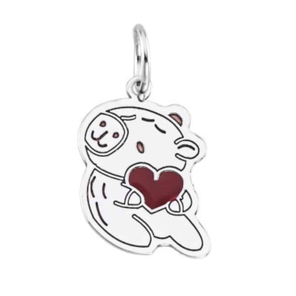 d9cb2a7c01b36486fe4973085780588a.jpg Pingente de prata 925 mini capivara coração vermelho - Imagem 1