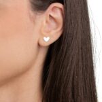 Brinco de prata 925 coração delicado mini - Imagem 2